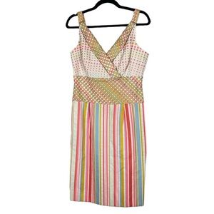 Multicolor Striped and Polka Dot Dress